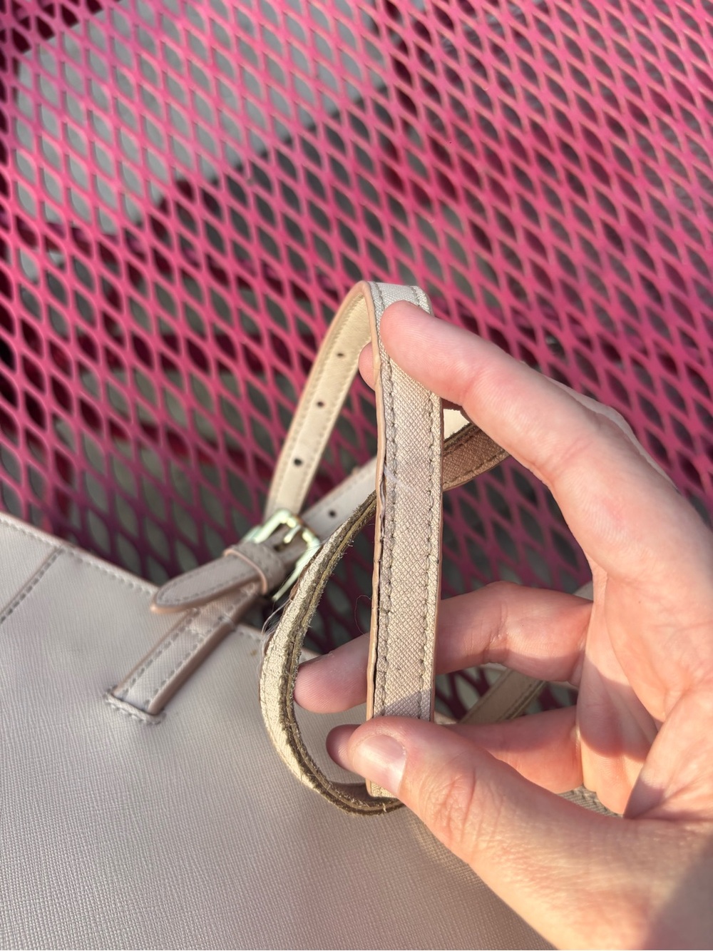 Tory Burch Pink Cream Leather Shoulder Tote- Project Bag - Picture 11 of 11